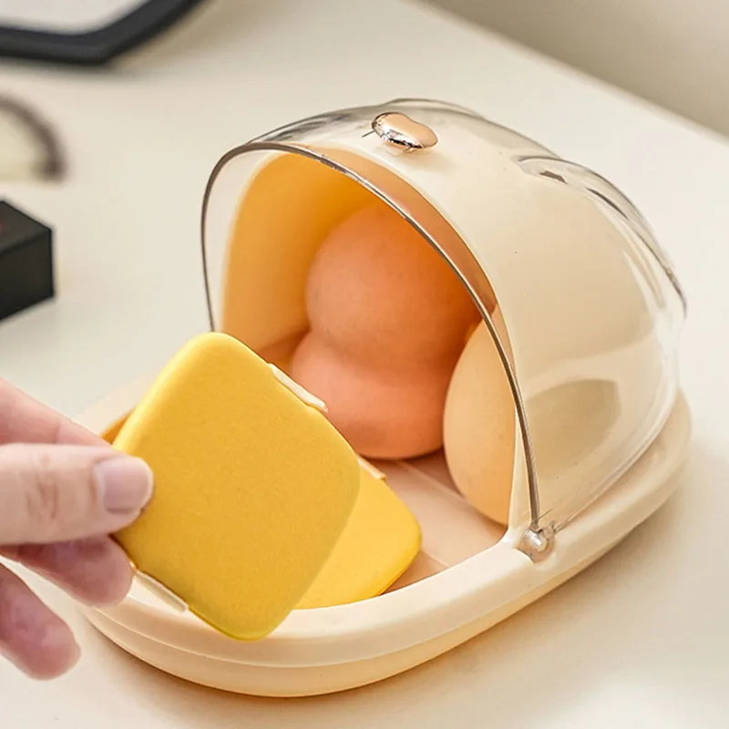 Porta spugna per trucco Scatola portaoggetti per uova cosmetiche antipolvere Scatola portaoggetti per spugna in polvere Custodia per frullatore per trucco Porta soffio cosmetico