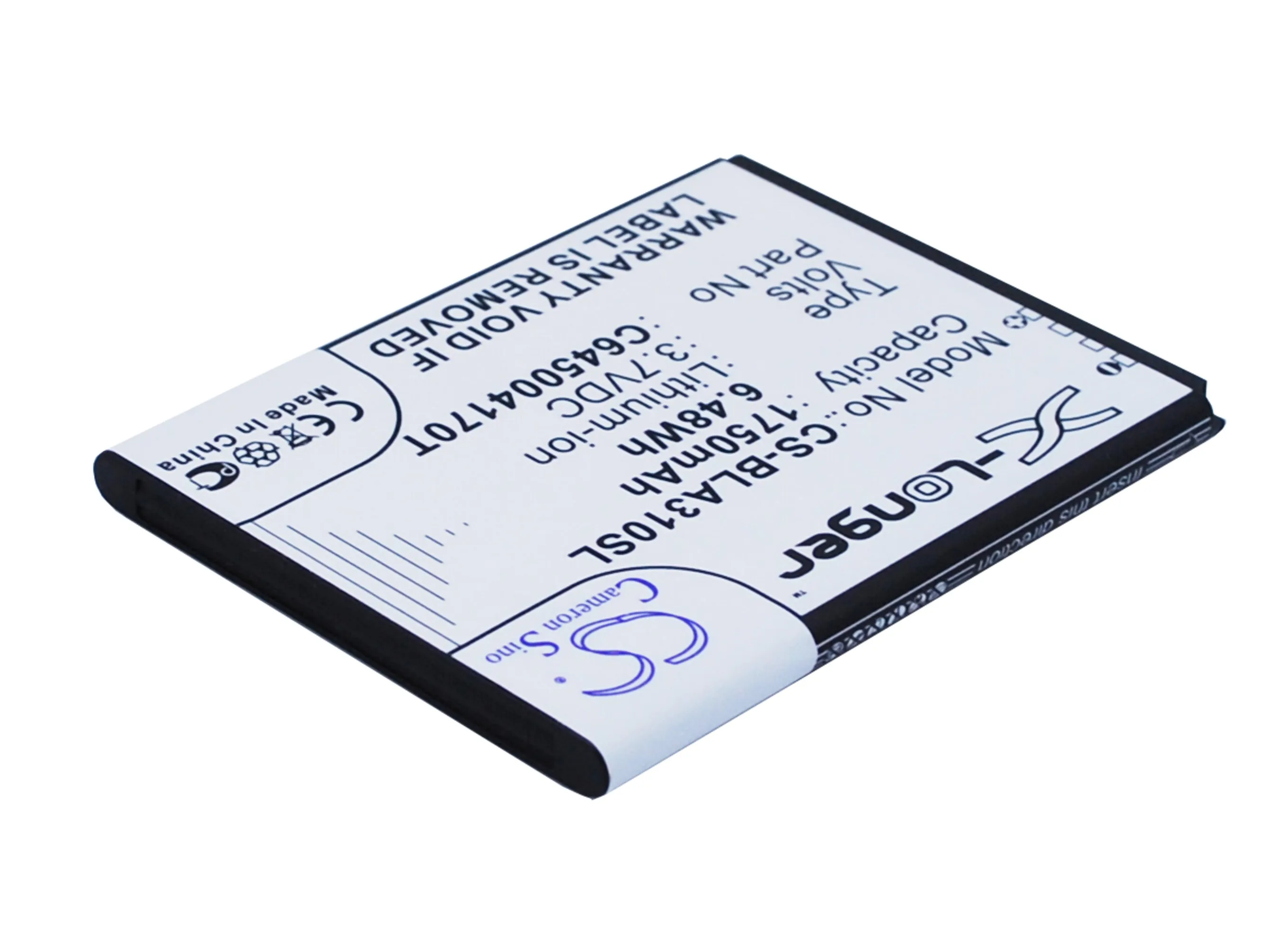 CS 1750mAh / 6.48Wh battery for BLU A310, Advance 4.5 C645004170T