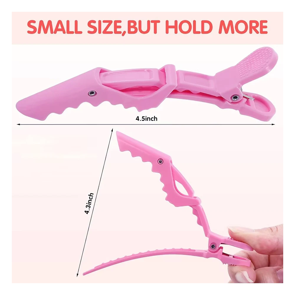 Professional Alligator Hair Clip Plastic Salon Hairclip Wide Teeth Double‑Hinged Non‑slip Grip Durable Hair Styling Section Clip
