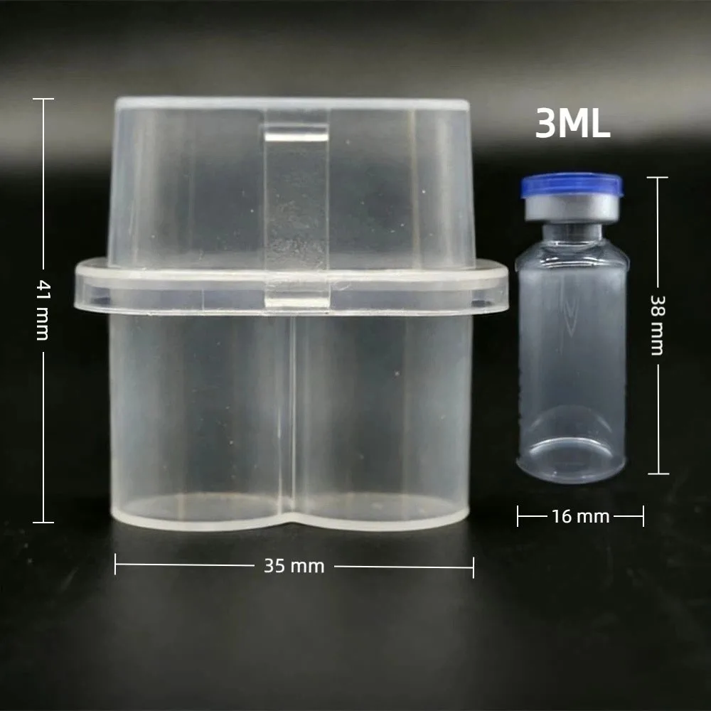 3/5/7/10mL 2/10/24-Slot Vial Storage Case Plastic Stackable Microtube Storage Box Clear Freezer Tube Box Diabetic Supplies