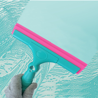 Handle Water Squeegee with Soft Rubber Blade Car Windshield Glass Cleaning Wiper Ice Scraper Corner Carbon Film Edge Wrap Tool