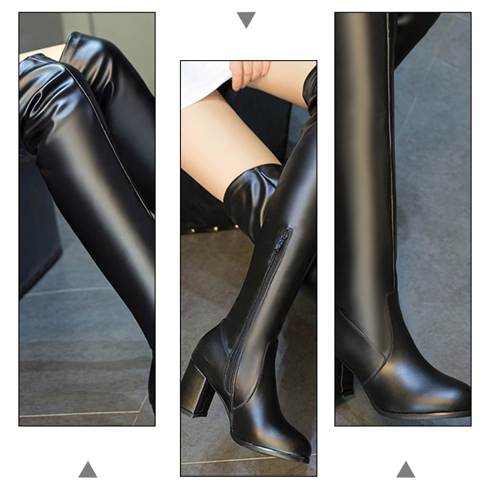 

Сапоги до колена Модные выше колена Легкие S-стойкие Прочные универсальные осенне-зимние туфли с высоким носком