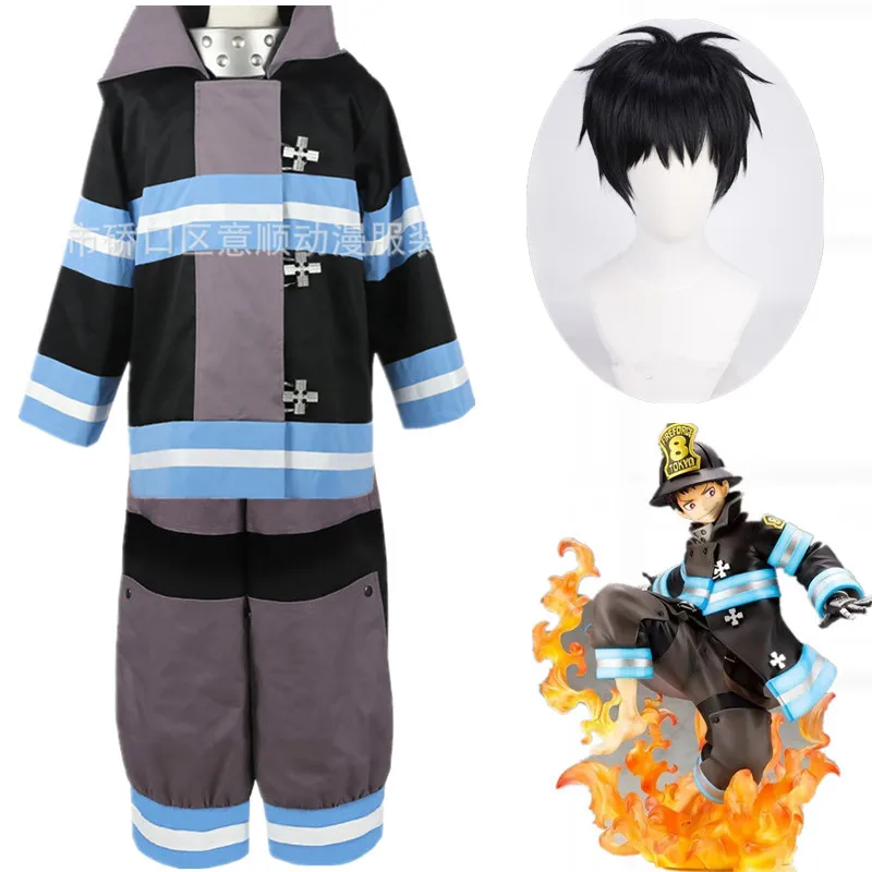 Fire Force Enen no Shouboutai Tamaki Kotatsu Shinra Kusakabe Takehisa Hinawa Firefighter Uniform Anime Cosplay Costume wig