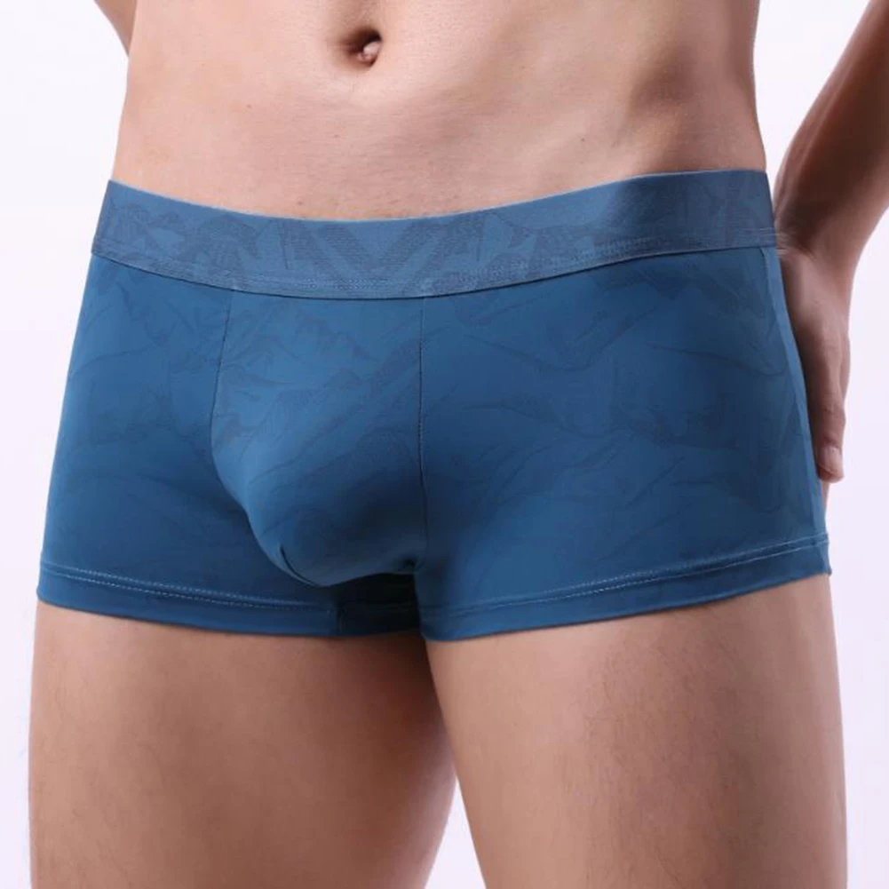 

Breathable Boxer Briefs Low Waist Underwear Sleepwear Blue All Seasons Mens Boxer Underwear Dark Pattern Design