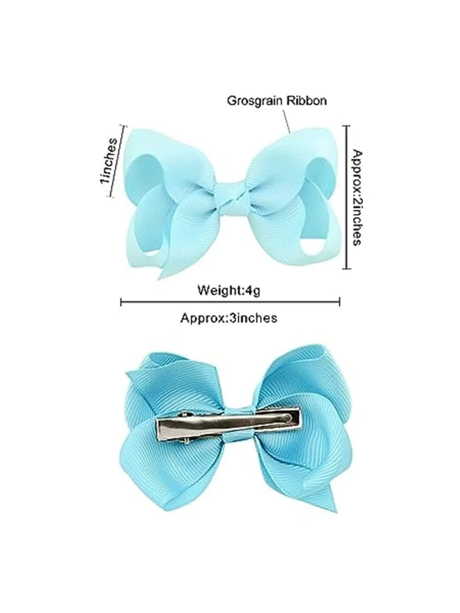 40PCS 3Inch Hair Bows for Girls Grosgrain Ribbon Toddler Hair Accessories with Alligator Clips