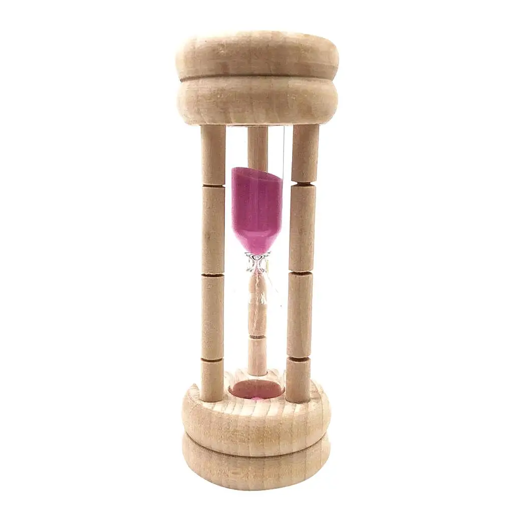 Sand Timer Glass Hourglass 3 Minute Wood Clock Visual Time Counter for Kitchen Cooking Exercise