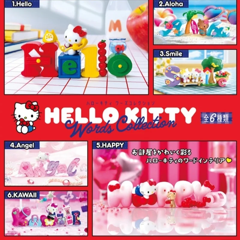 

Коллекционная миниатюрная фигурка Re-Ment Sanrio Hello Kitty Words Collection, украшение для рабочего стола и дома