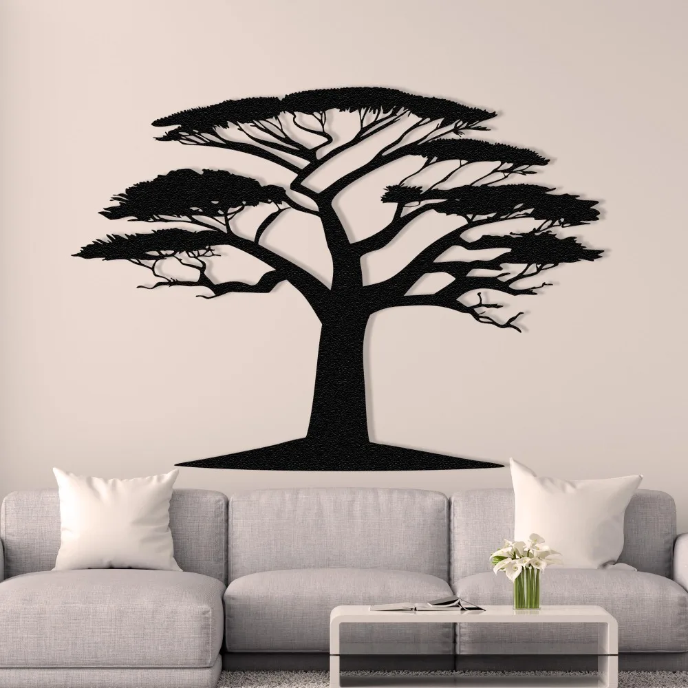 CIFBUY Iron Wall Art African Tree of Life Metal Sculpture Rustproof Nature Decor for Garden Office Indoor Outdoor Home Hanging G