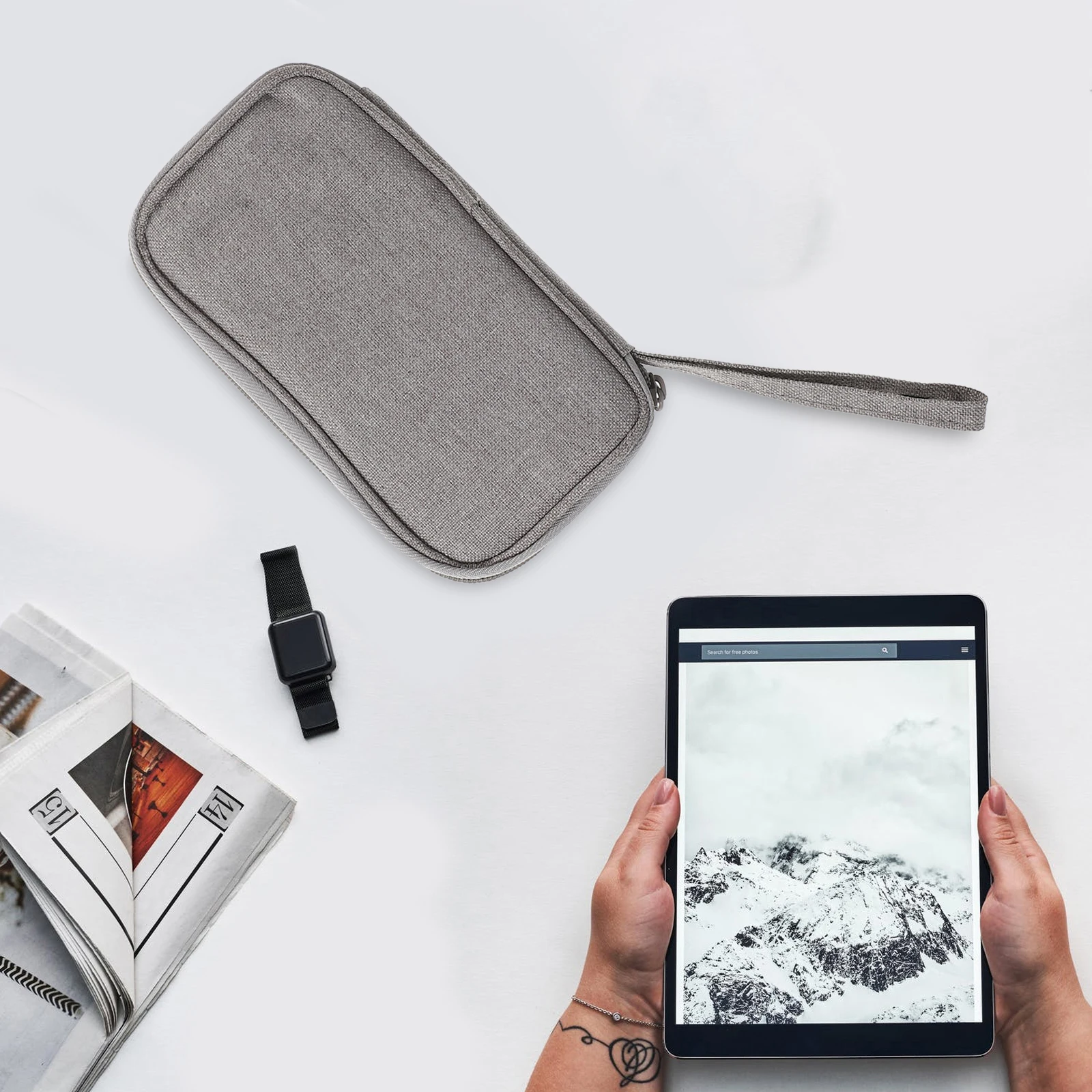 

Data Cable Storage Bag USB Oxford Cloth Pouch Flash Drive Organizer Box Travel Outdoor Storage Household Tool