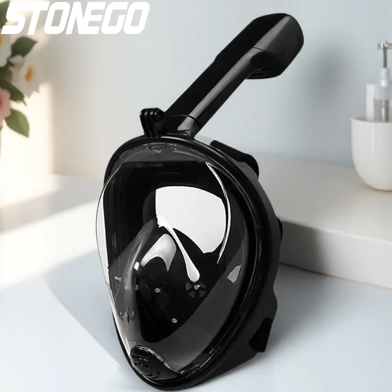 

Маска для снорклинга на 180 градусов с полным обзором, защита от запотевания и протечек, трубка для дыхания, крепление для камеры, безопасное плавание и дайвинг