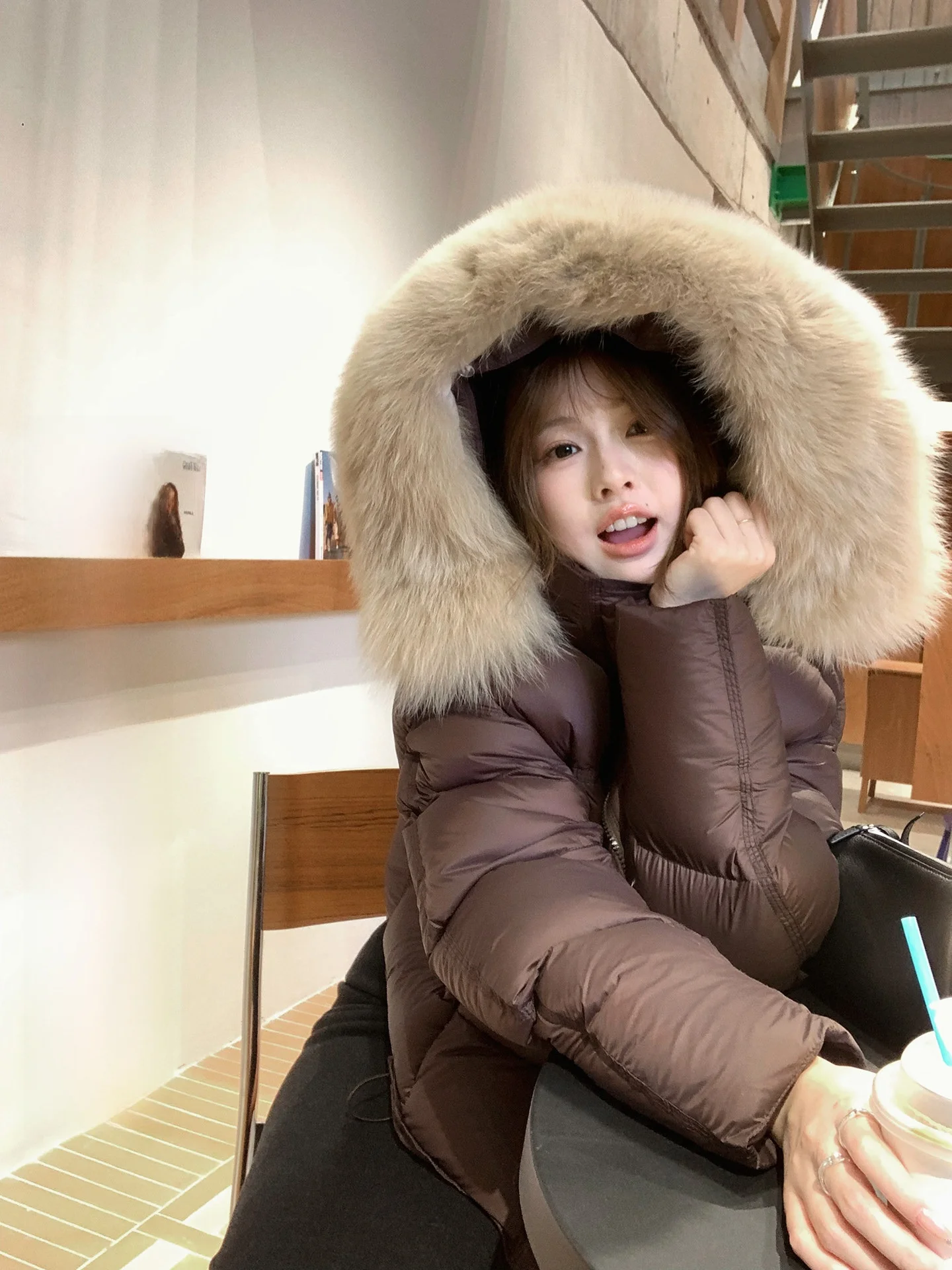 

True Fur Collar down Jaet Women's Winter Coat White Du down Hooded Coat Korean Sle Loose Fit Warmth Guaranteed