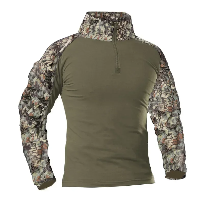 Camo Softair camisas de combate uniforme al aire libre camiseta táctica Cargo Airsoft Paintball algodón hombres ropa resistente al desgaste al aire libre