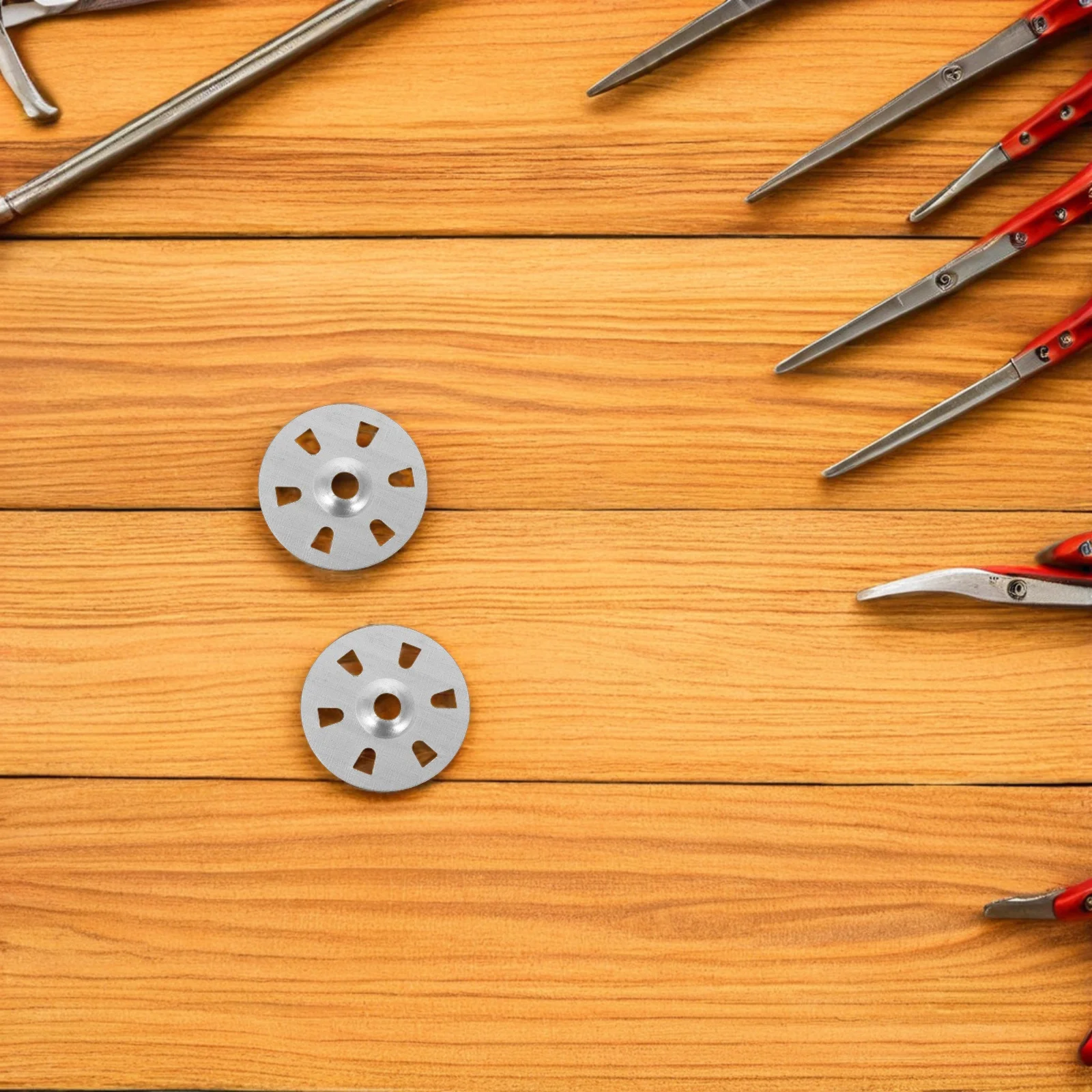 

500Pcs Metal Insulation Washers Six-Hole Foam Board Fastening Discs Flat Load Fixing Washers for Rigid Foam Panels Nail Screws