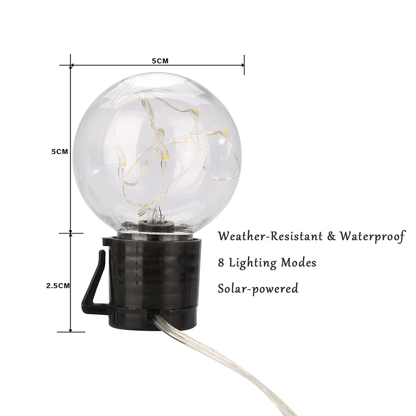 Battery Powered 10/20 LED Transparent Ball Fairy Lamp led Globe Christmas String lights for Home Patio Garden Wedding Party