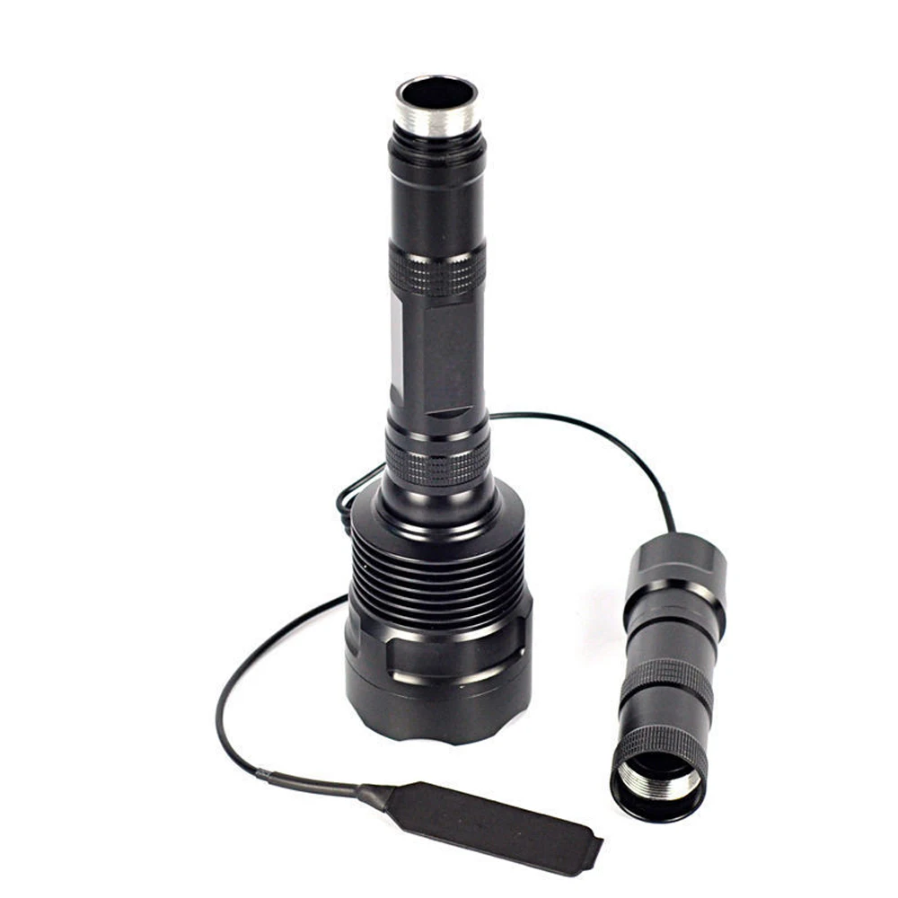 Krachtige Rode Zaklamp Tactische 1-modus Roofdier Handheld Zaklamp Voor Het Fotograferen Van Verkenningslichten + Clip + Staartschakelaar 18650 + Oplader