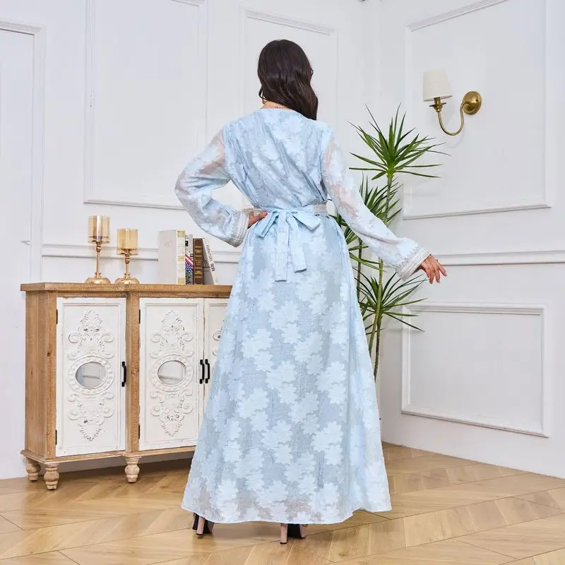 

Серебряный длинный халат с кисточками и тепловым комплектом Diamo Travel Дубай Туристическая длинная юбка Женская модная летняя полиэстеровая юбка