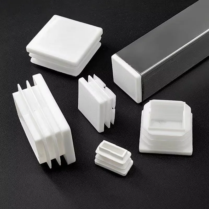 White Plastic Square Round Tube Plug Caps Inner Plug Cover End Caps for Square Round Steel Pipe Stainless Steel Tube Plugs