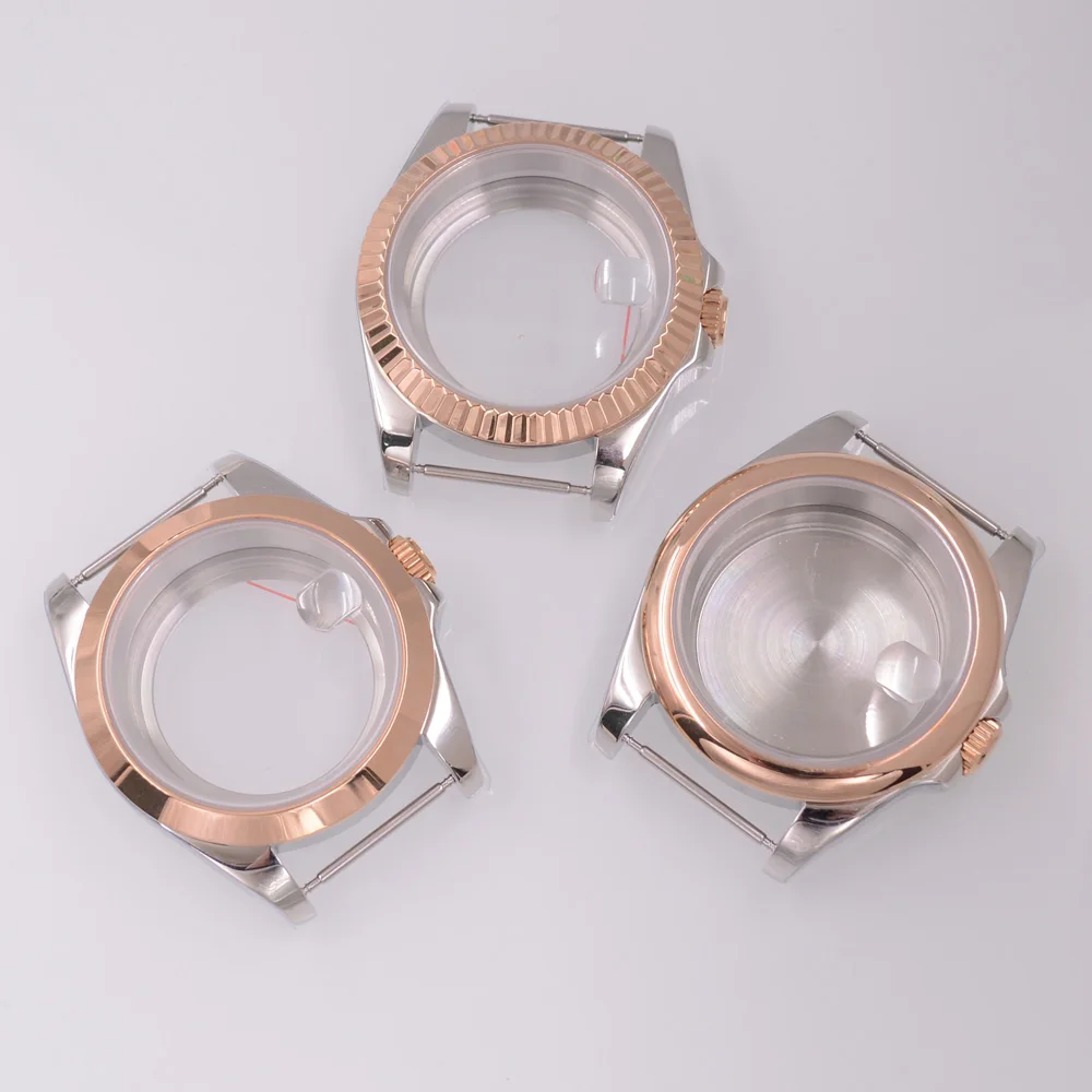 

Корпус часов 40 мм, розовое золото, сапфировое стекло, подходит для механизмов NH34, NH35, NH36, PT5000, ETA2824, ST2130, детали для модификации