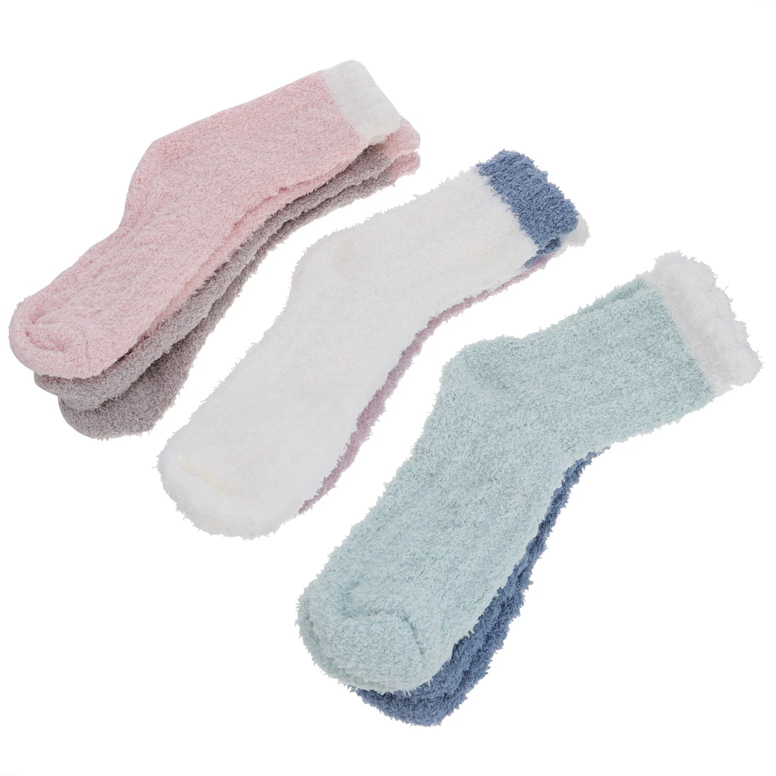 6 Pairs House Slippers Coral Fleece Warm-Keeping Socks Winter Comfortable Ladies