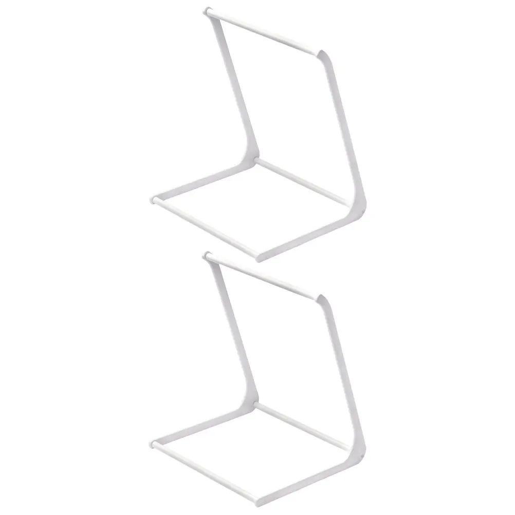 

2Pcs Clothes Hanger Storage Rack Plastic Organizer Multi-Functional Space Saving Hanger Holder for Closet Laundry Room