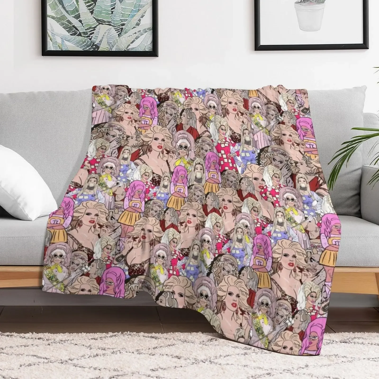 Katya and trixie pattern Throw Blanket Versatile Cozy Throw Blanket for All Occasions