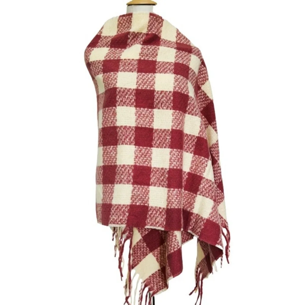 

Темпераментный клетчатый шерстяной шарф с кисточками в корейском стиле, холодостойкие зимние кашемировые шарфы, длинные утолщенные женские кашемировые шаль для девочек