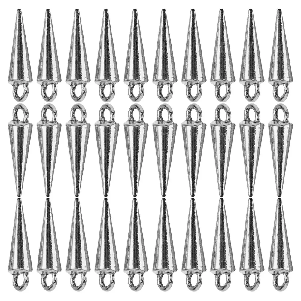 30 Pcs Zinc Alloy Pendant Spike Beads Charms Cone Design Jewelry Findings Necklace Bracelet Keychain Goth Beads Gothic Charms