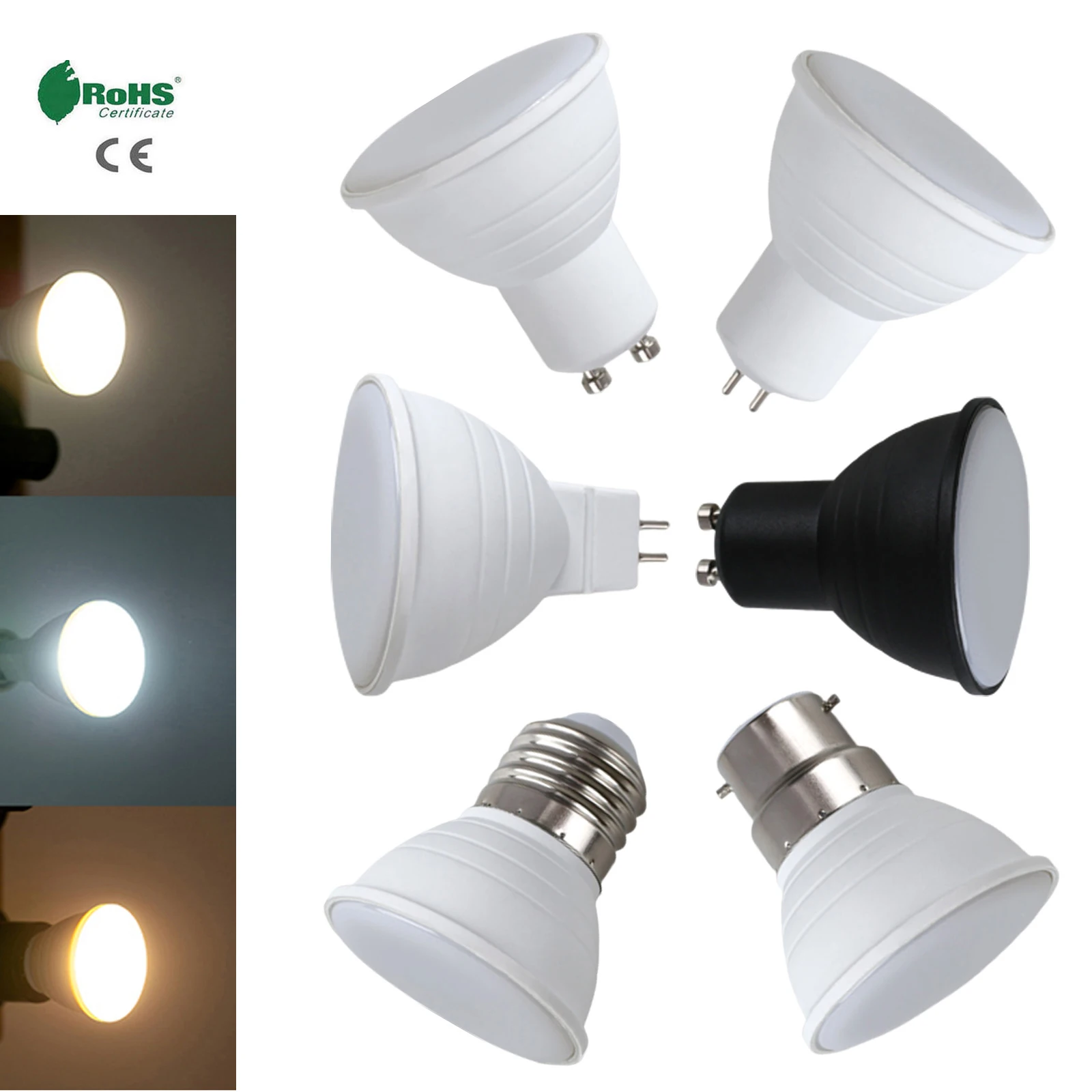 

5X Led Cob Spotlight Bulbs 7W Ac 110V 220V Dimmable Gu10 Home Bedroom Living Lighting Hot Homelamps Luminaire For Office Energy