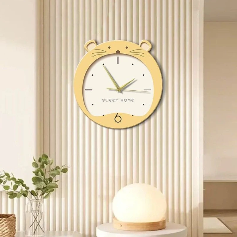 Modern Simple Living Room Wall Clock 2024 New TV Background Wall Clock Hanging Painter with No Punch Creative Clock