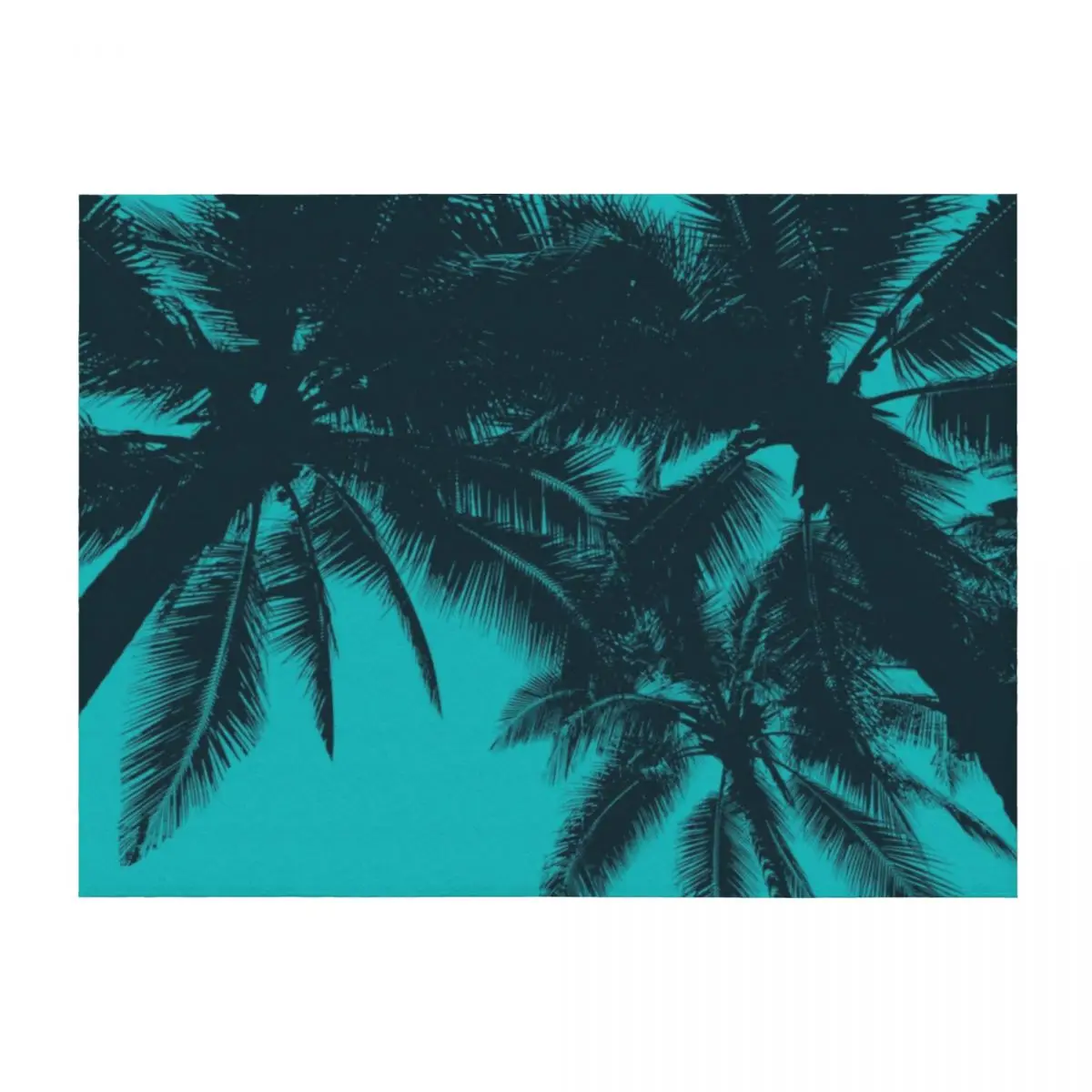 

Palms in summer, blue Throw Blanket Picnic Stuffeds Sleeping Bag Soft Blankets