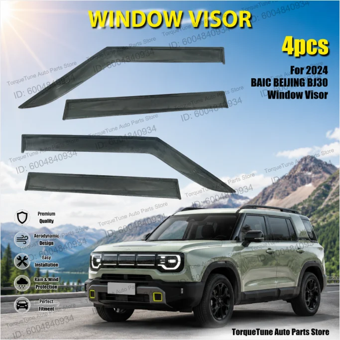 OEM Injection PC Premium Direct Fit Window Visor Wind Deflector For 2024 BAIC BEIJING BJ30 Door Vent Visor Protector