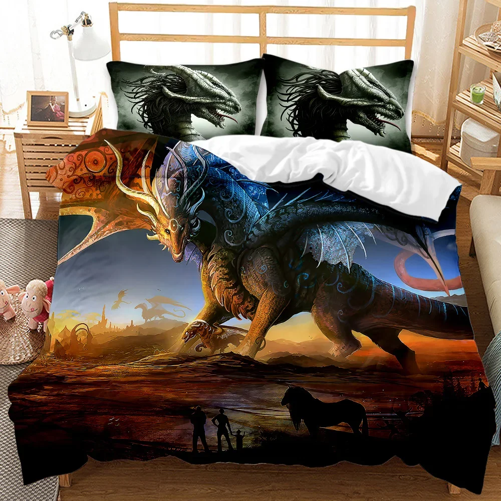 

Jurassic Dinosaur Duvet Cover Tyrannosaurus Rex Ferocious Creatures Predators Bedding Set Full Queen King Polyester Quilt Cover