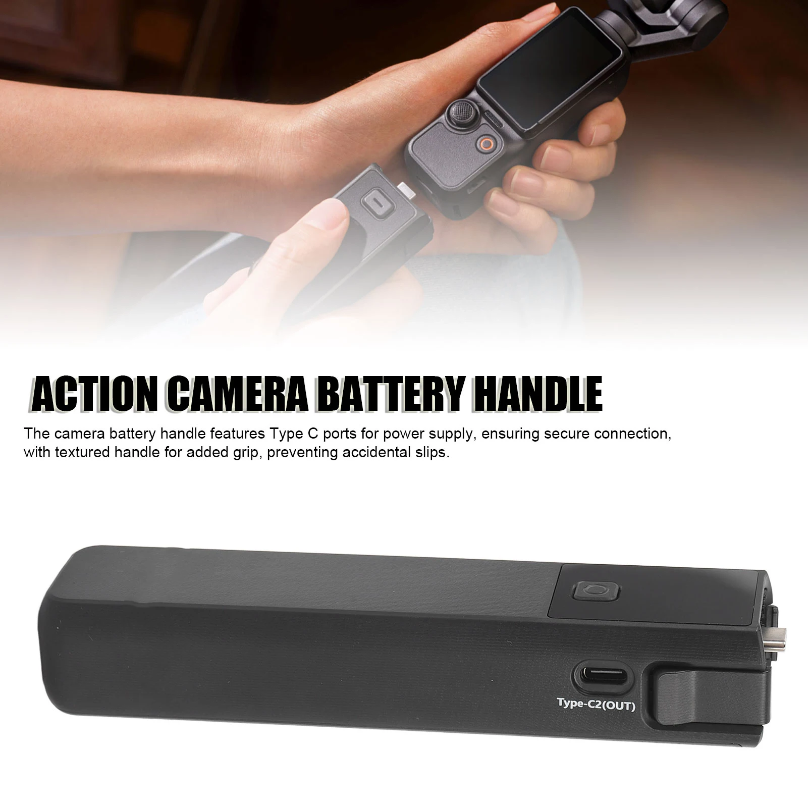 

Ручка аккумулятора экшн-камеры, 6000 мАч, 15 см, ручка питания экшн-камеры с быстрой зарядкой, противоскользящий цифровой дисплей для Pocket 3