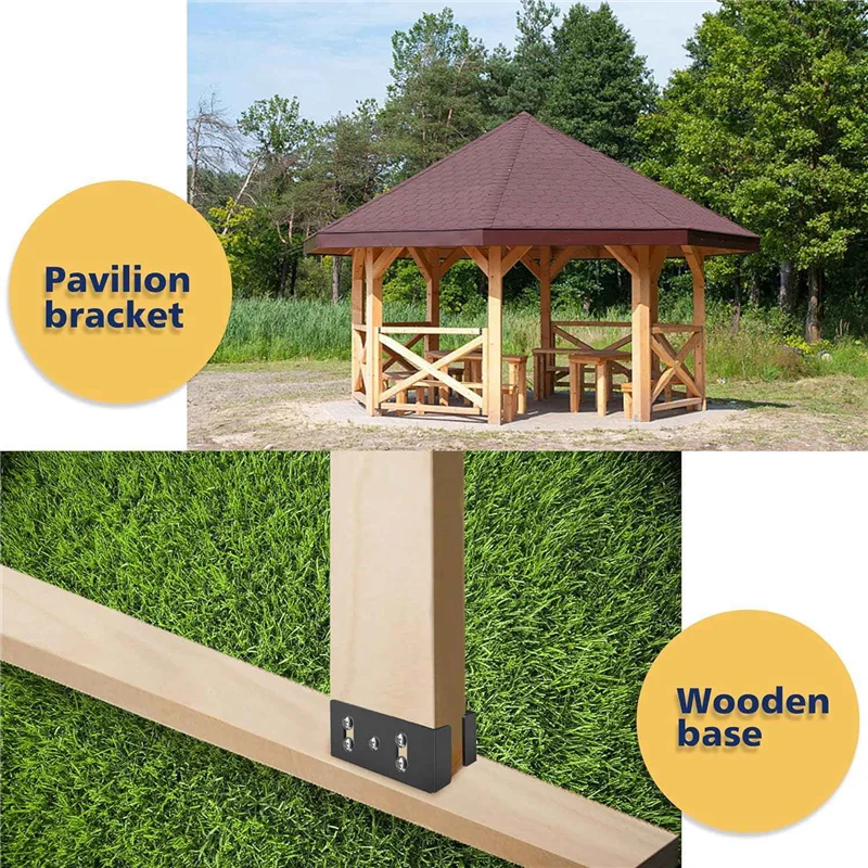 ABGR-сверхмощный кронштейн для забора из углеродистой стали с винтами для виниловой панели для забора, комплект кронштейнов для соединительной рейки, 4 шт., прочный