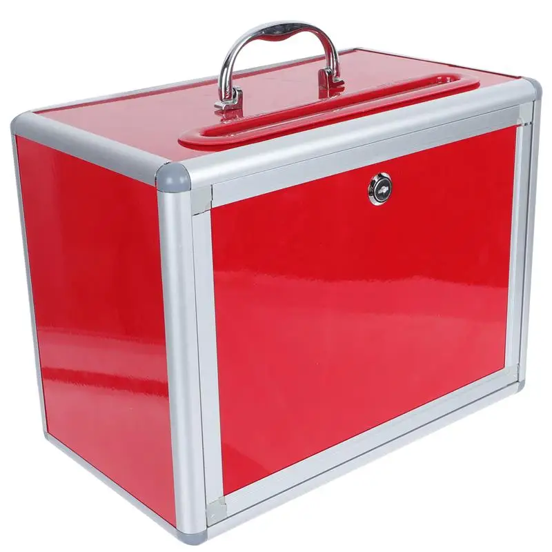 Donation Case Sweepstakes Box Donation Box Lock Charity Box Metal Storage Bins Ballot Box Hemming Votes Organizer