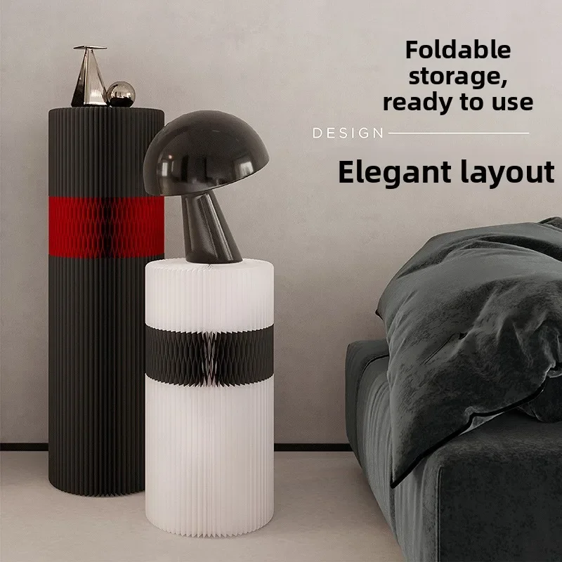 Cylinder booth splicing exhibition commercial window product display rack creative folding floor