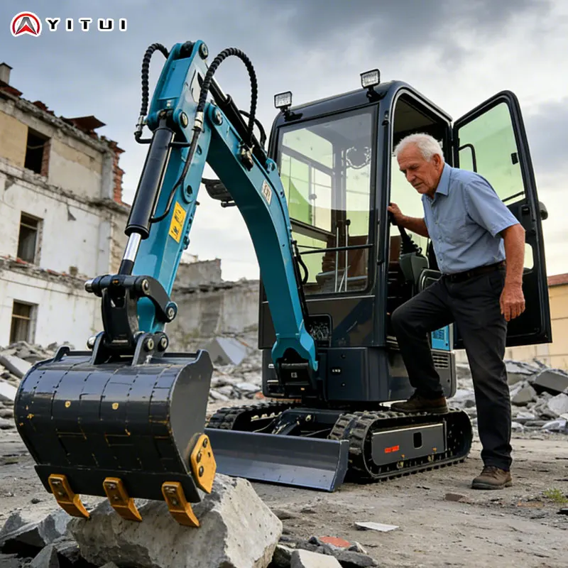 Customized Compact Mini Excavator 1.5 Ton - YITUI Small Digger with Hydraulic System for Garden Construction Demolition