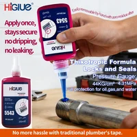 Medium-Strength Thread Pipe Sealant, Anaerobic Adhesive for Metal Piping, Liquid PTFE Thread Sealant for Leak Sealing on Metal