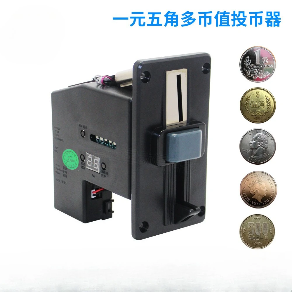 Multi-currency coin slot 6 kinds of coins Memory laundry water vending machine One yuan fifty cents vending machine Thai coins