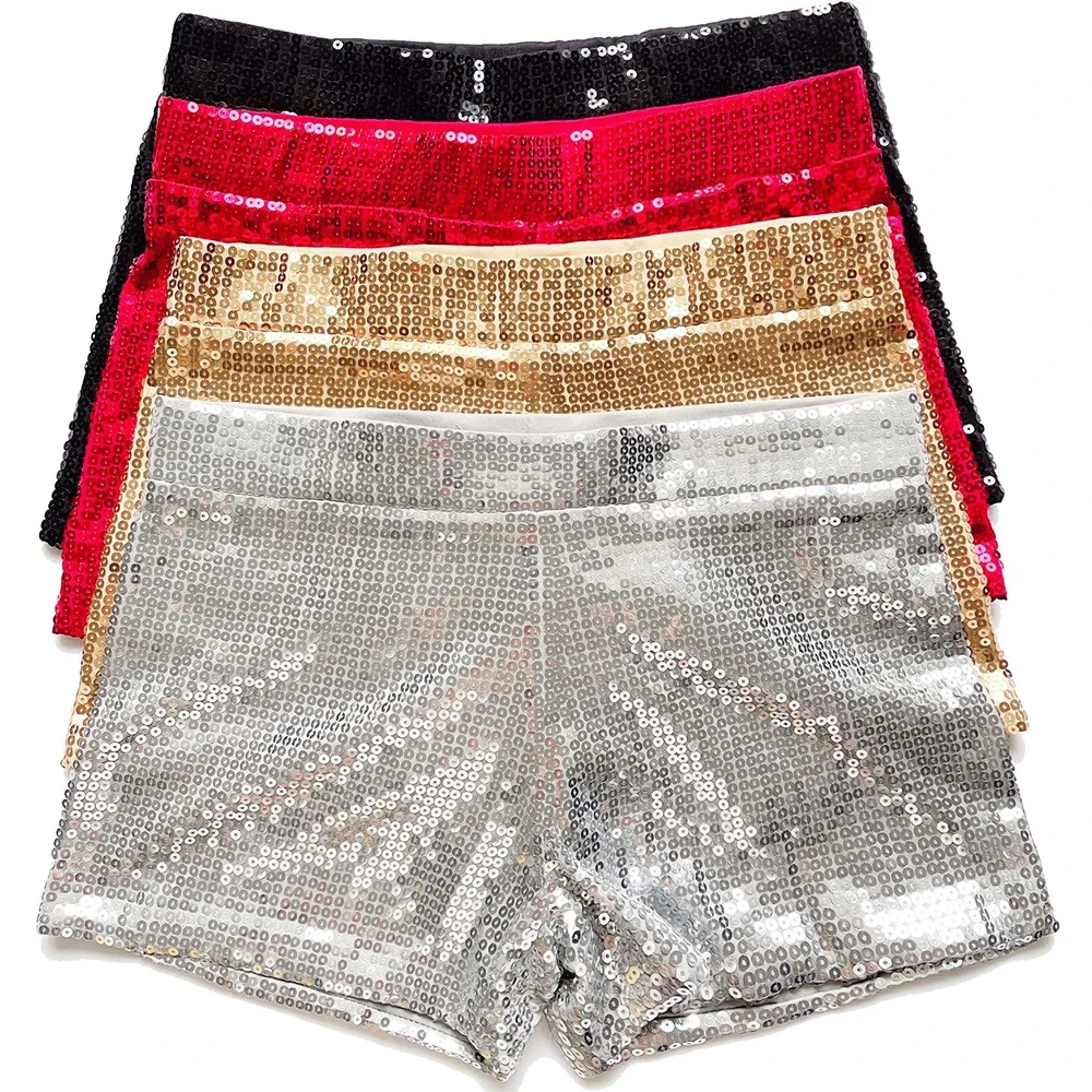 Silver Golden Sequin Shorts Women Slim High Waist Sexy Shiny Sequins Short Pants Glitter Shorts Nightclub Hot Pants Streetwear