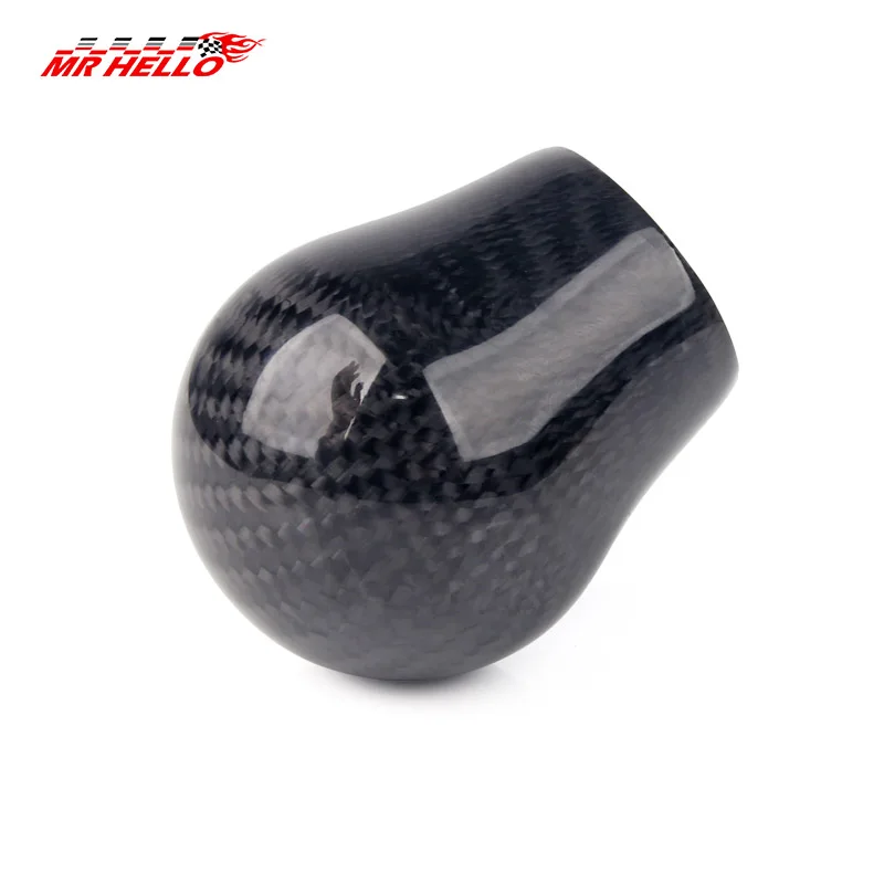 Universal Carbon Fiber Gear Shift Knob Manual Transmission Gear Stick Head Shifter Lever Handle With Limiter Adapter