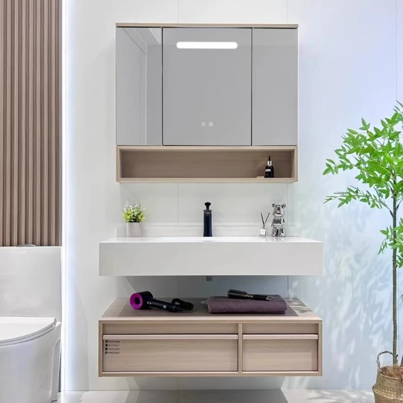

Wooden Small Bathroom Cabinet Perfume Paper White Paper Decorations Bathroom Cabinet Toilet Mirror Gabinete Hotel Furniture