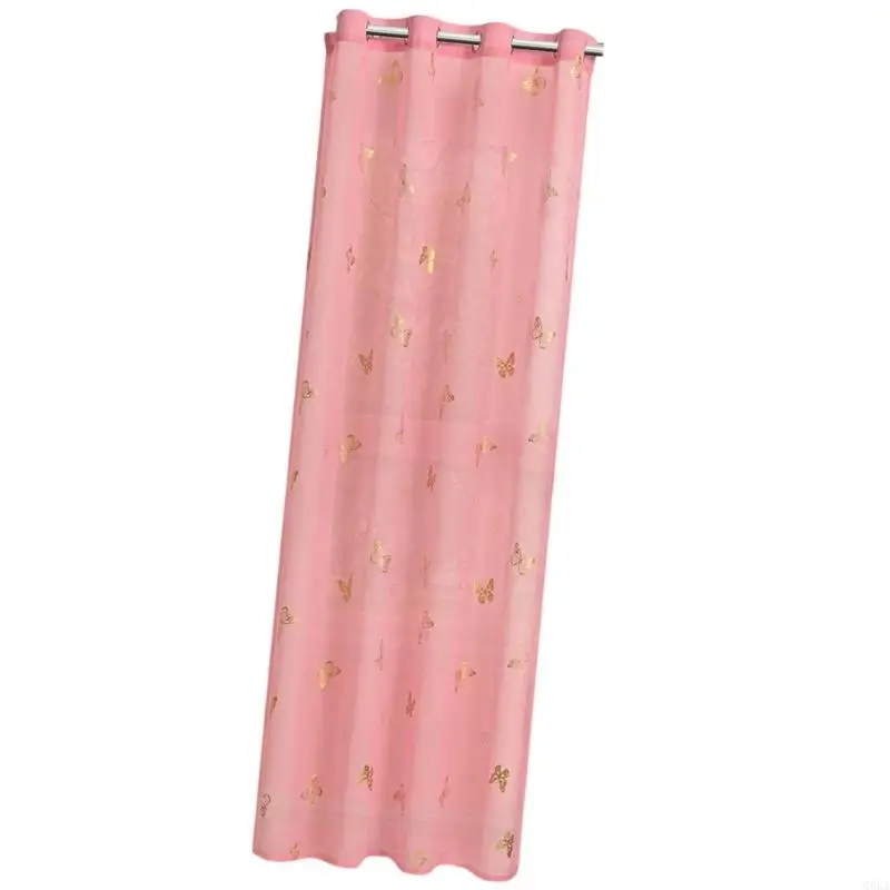 

Q0KA Elegant Sheer Curtains Door Drape Butterfly Design for Home Decoration Shade