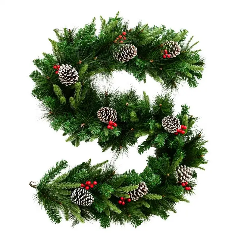 

Christmas Rattan Garland Door Wreath Artificial 6.5ft Christmas Wreath Rattan Christmas Supplies Greenery Garland Decoration For