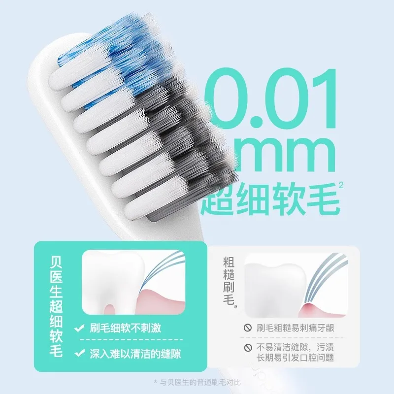Four imported soft-bristled toothbrushes for men, women, adults, family, travel, couples and children