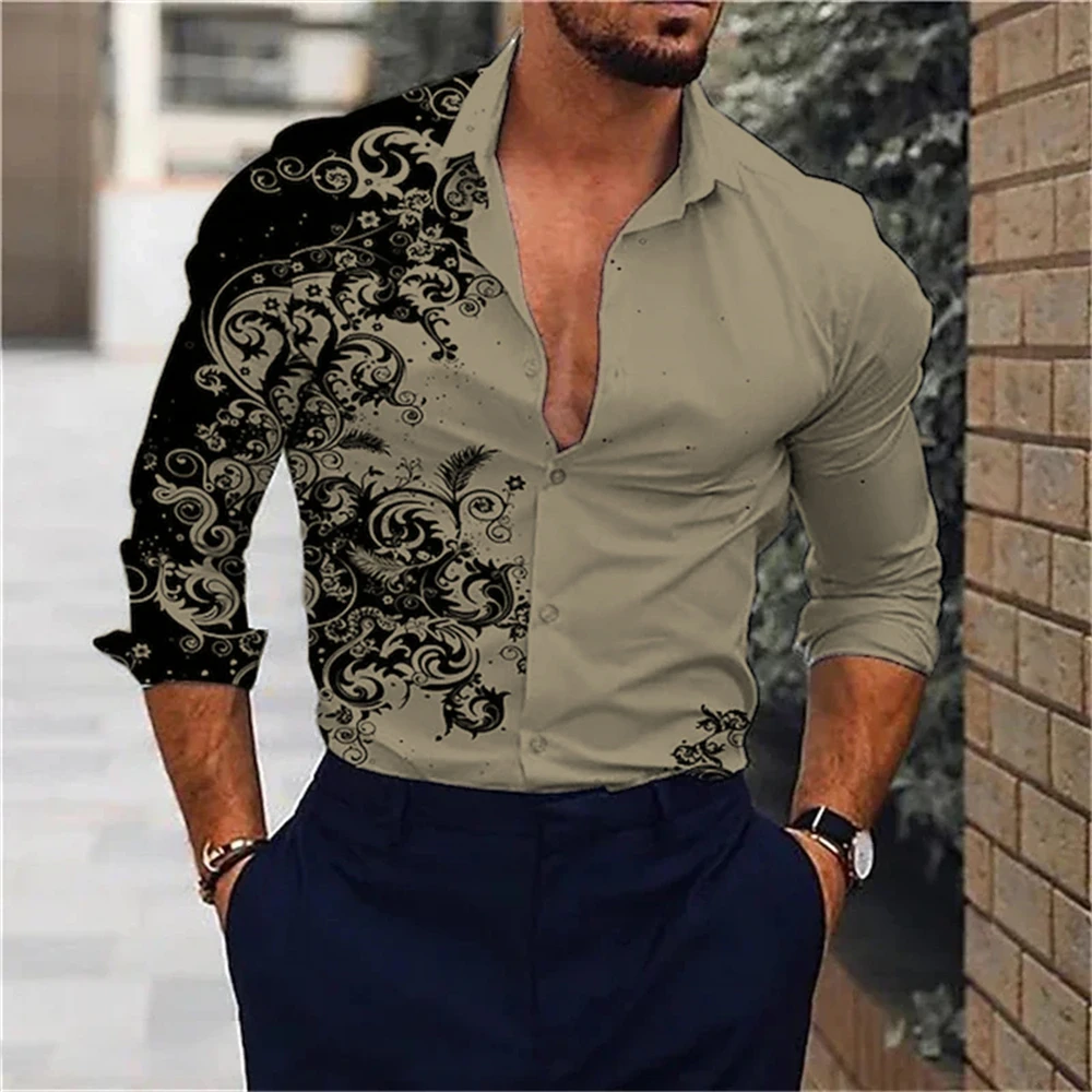 Hot Selling 16 Color Men\'s Shirts Classic Long Sleeve Shirts Loose Style Hawaiian Shirts Fashion Casual Shirts Plus Size 6XL
