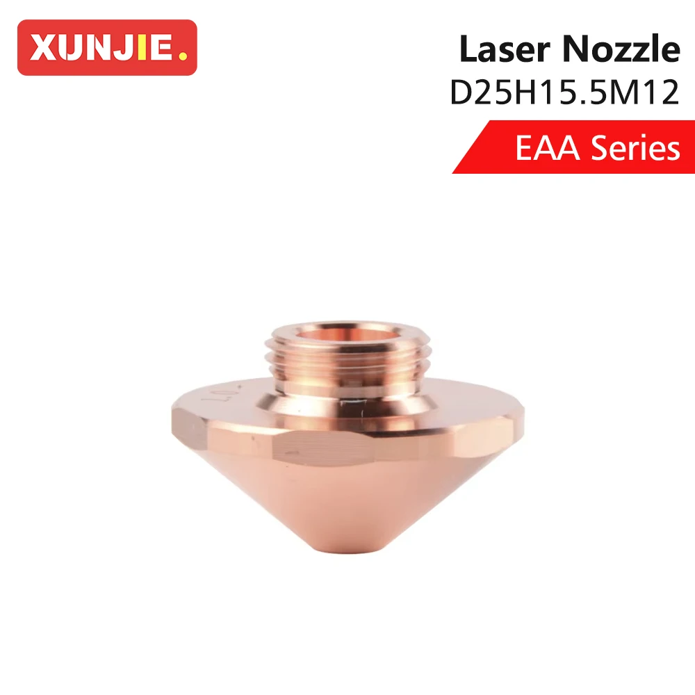 XUNJIE 10 sztuk/partia dysza laserowa serii EAA D25H15.5M12 pojedyncza warstwa bez chromu 0.8-2.7mm do głowicy tnącej do lasera światłowodowego TR