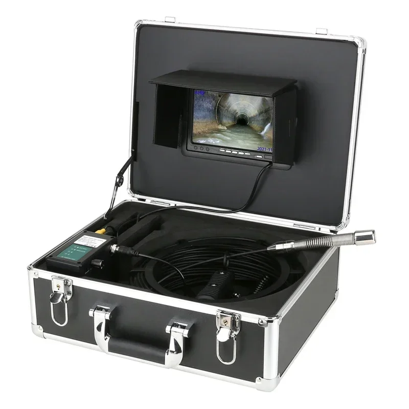 20M to 150m black cable 1080p pipe inspection 23mm IP68 waterproof sewer 7 inch 9 inch with video