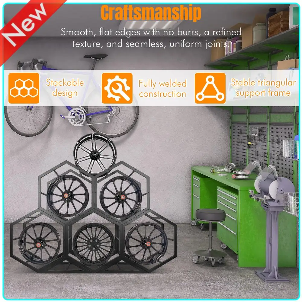 

Creative Tire Organizer Stackable Universal Tire Organizer Wear Resist for Car Tuning Shop/Garage Organizer