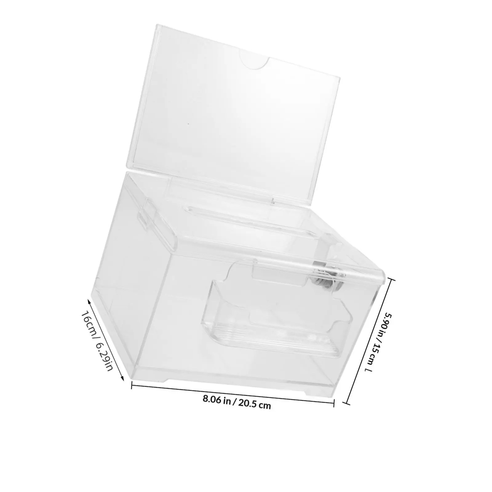 Transparent Acrylic Ballot Box with Lock Secure Clear Voting Box for Elections Meetings Fundraising Suggestions Donations Cash